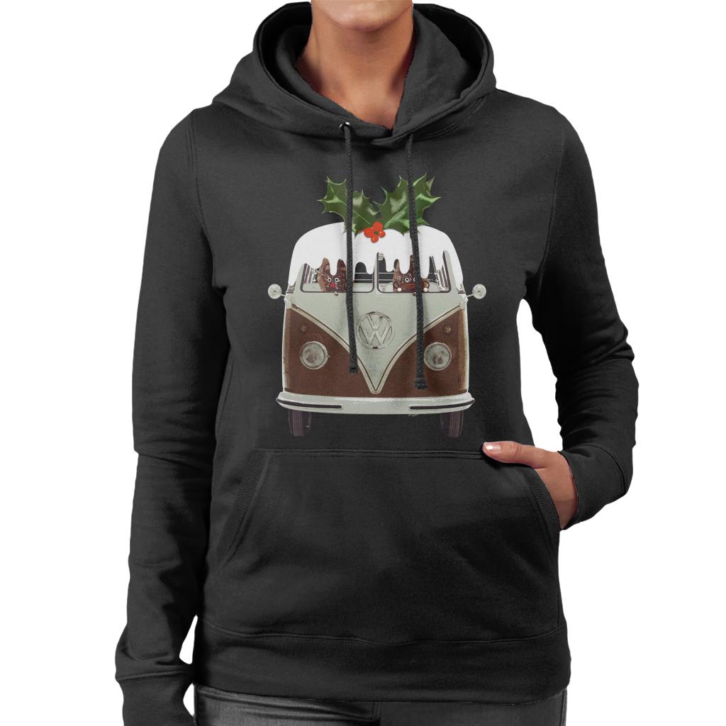 Volkswagen Christmas Camper Van Pudding Women's Hooded product image 1