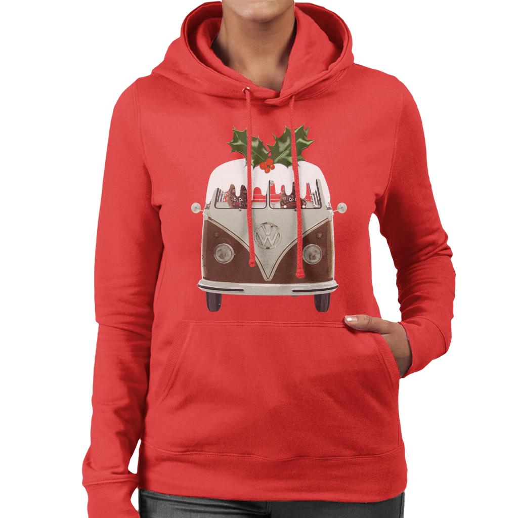 Volkswagen Christmas Camper Van Pudding Women's Hooded product image 6