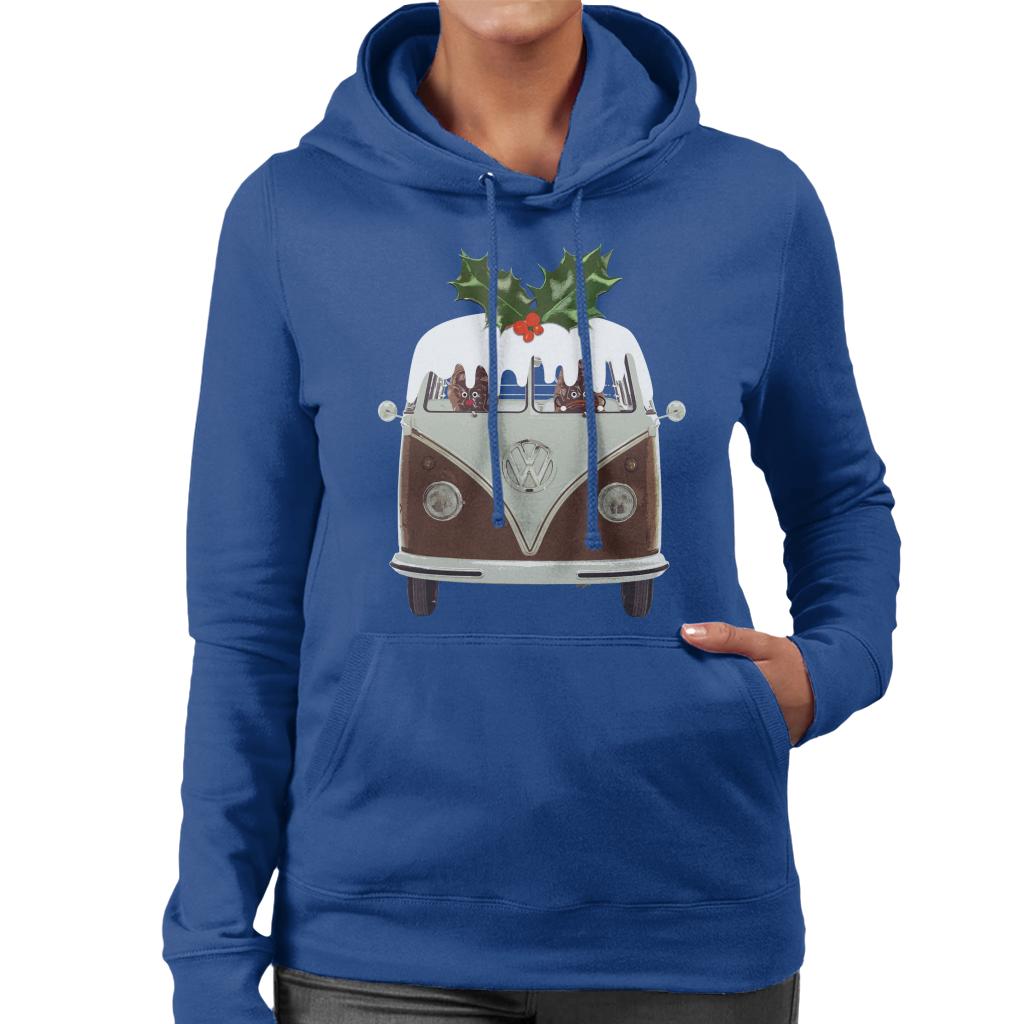Volkswagen Christmas Camper Van Pudding Women's Hooded product image 4