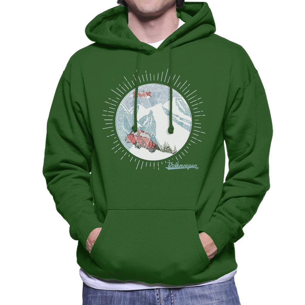 Volkswagen Christmas Beetle Snowy Mountains Men's Hooded product image 4