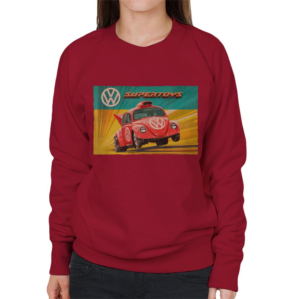 Volkswagen Super Toys Red Beetle Women's Sweatshirt product image 6