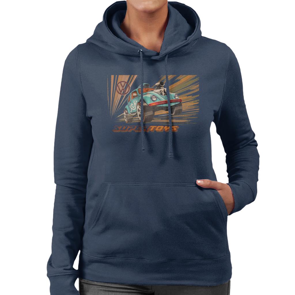 Volkswagen Super Toys Blue Beetle Women's Hooded Sweatshirt product image 4
