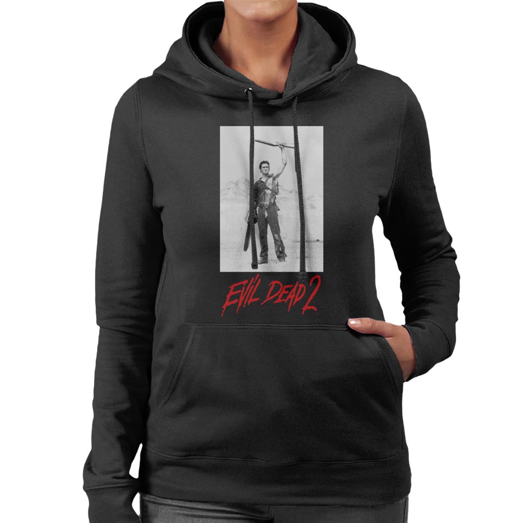 Evil Dead 2 Ash Red Text Logo Women's Hooded Sweatshirt product image 1
