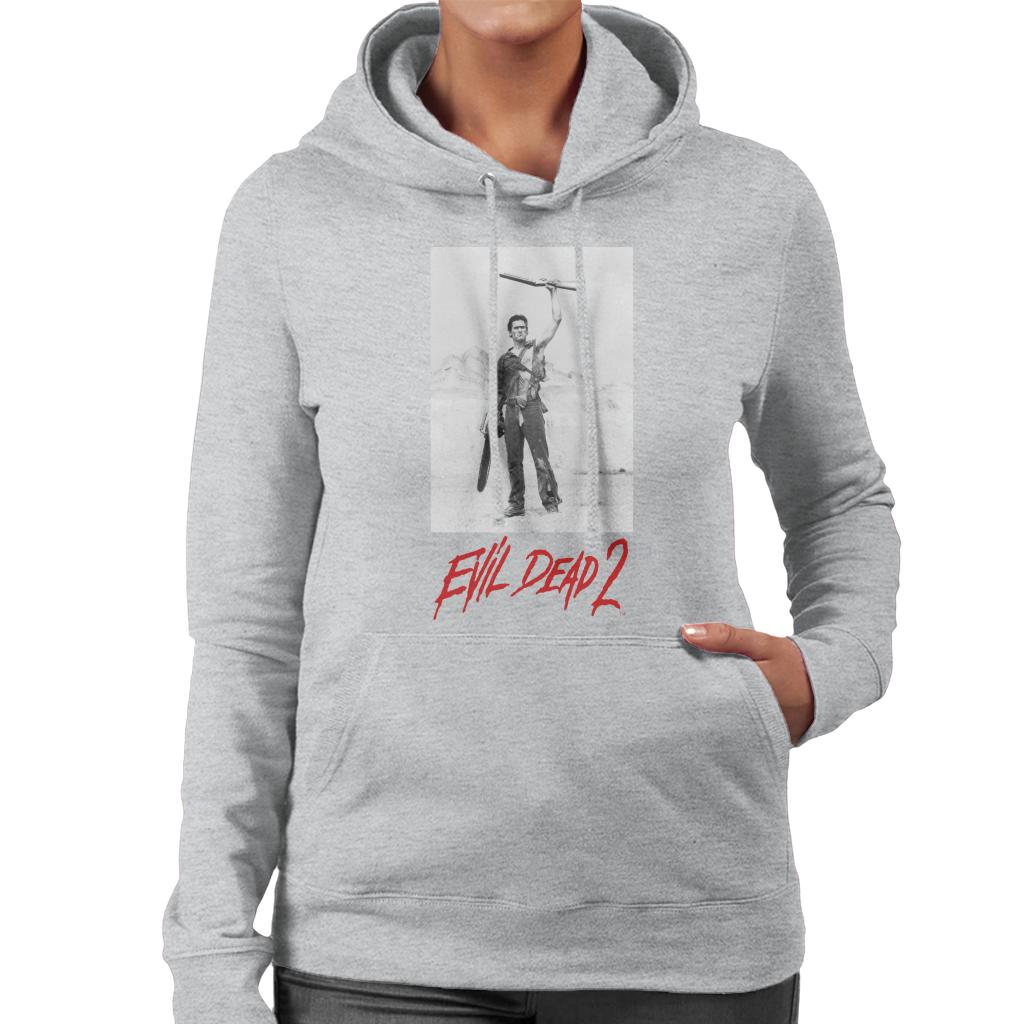 Evil Dead 2 Ash Red Text Logo Women's Hooded Sweatshirt product image 4