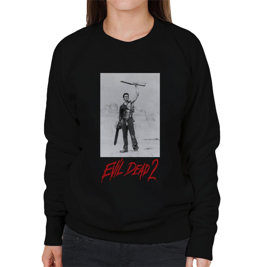 Evil Dead 2 Ash Red Text Logo Women's Sweatshirt product image 1