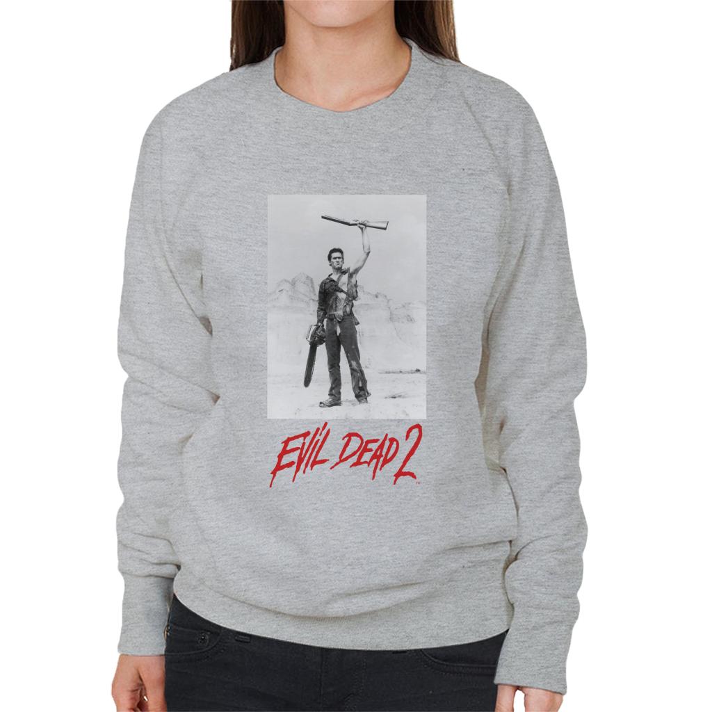 Evil Dead 2 Ash Red Text Logo Women's Sweatshirt product image 4