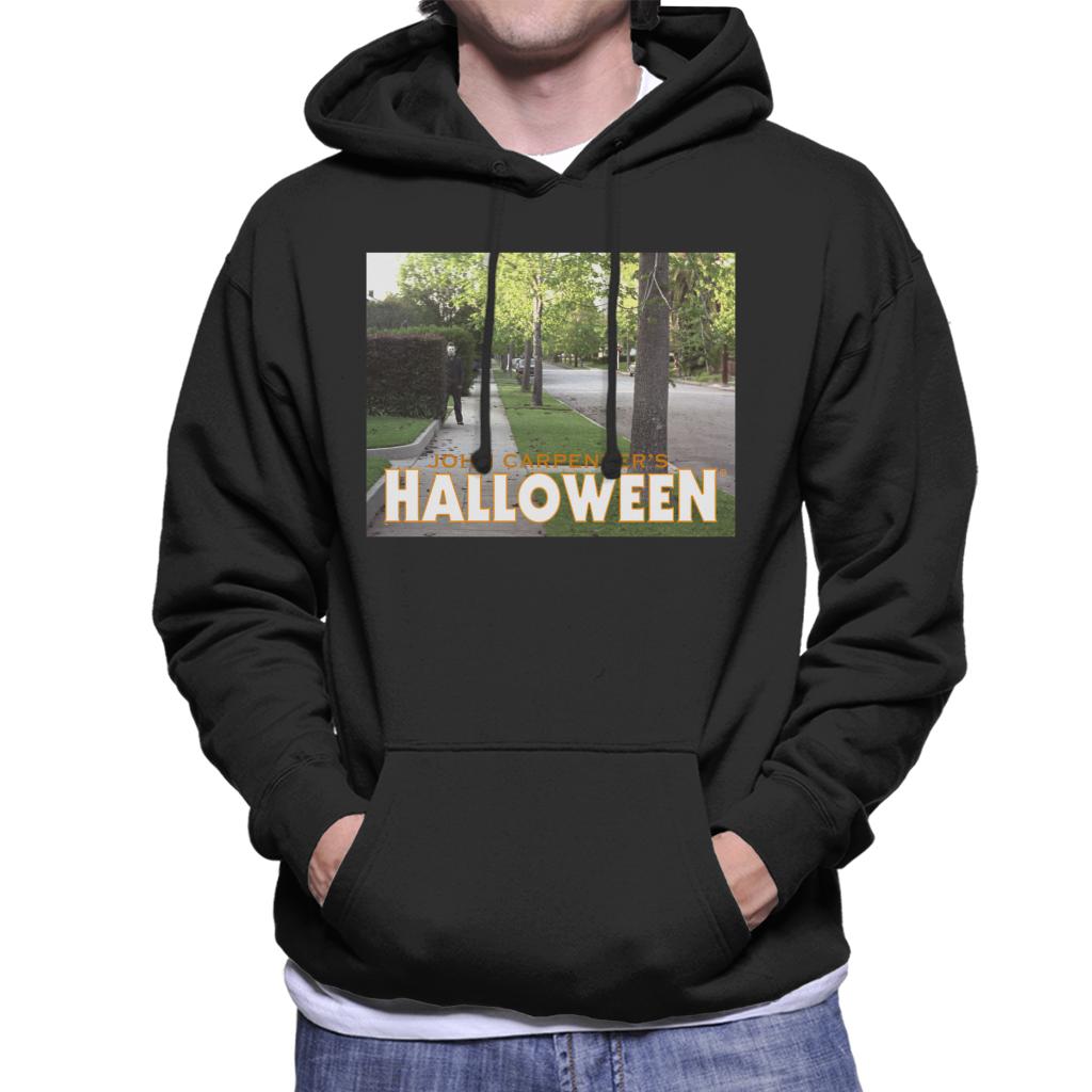 Halloween Michael Myers Behind Bush Men's Hooded Sweatshirt product image 1