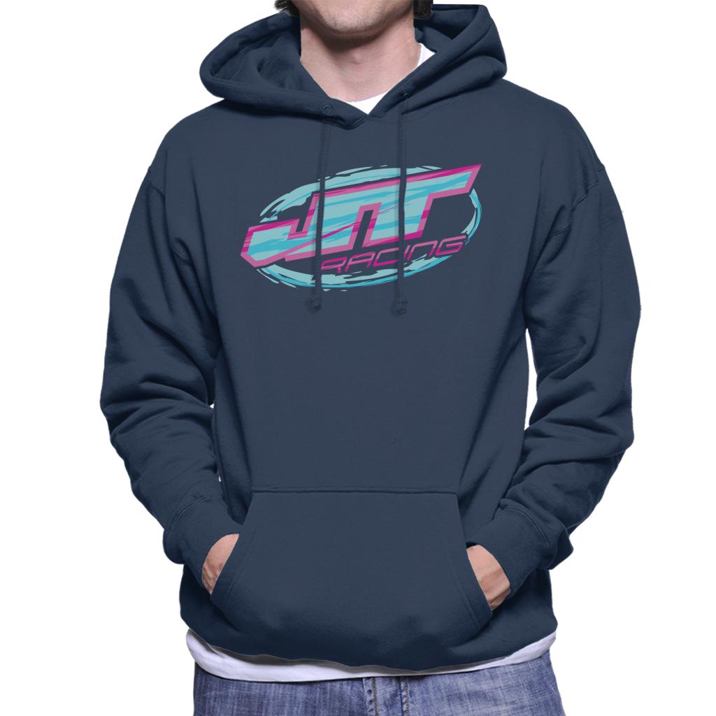 JT Racing Blue And Pink Logo Men's Hooded Sweatshirt product image 4