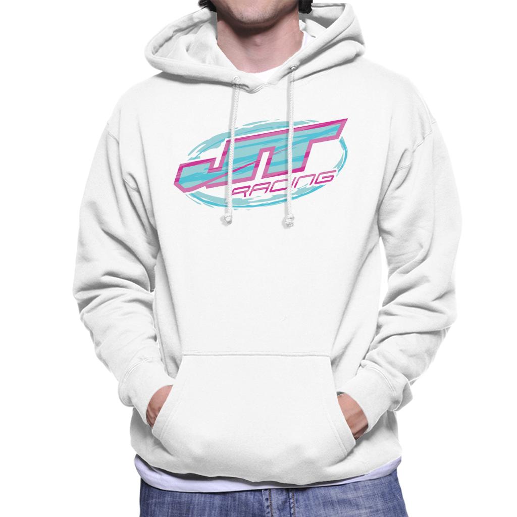 JT Racing Blue And Pink Logo Men's Hooded Sweatshirt product image 1