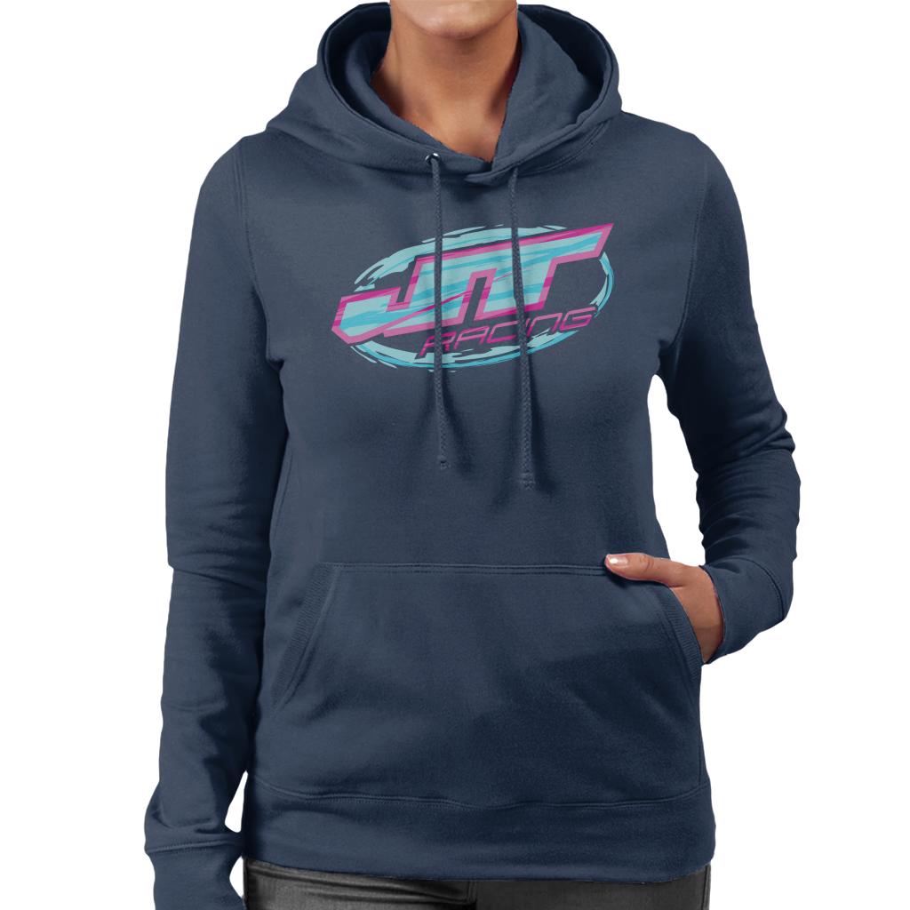 JT Racing Blue And Pink Logo Women's Hooded Sweatshirt product image 4