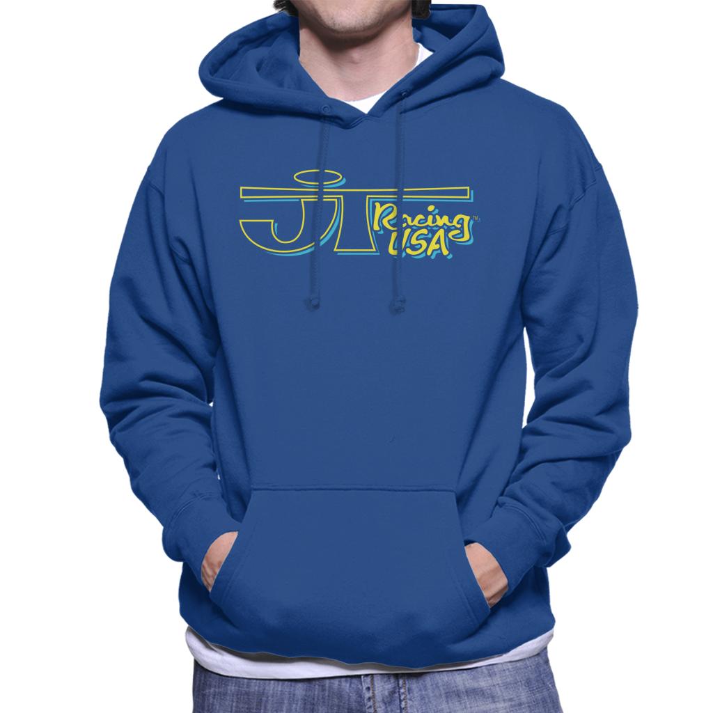 JT Racing Yellow And Blue Logo Men's Hooded Sweatshirt product image 4