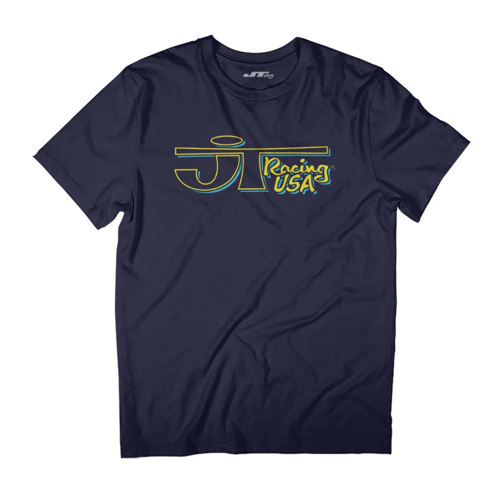 JT Racing Yellow And Blue Logo Men's T-Shirt product image 1