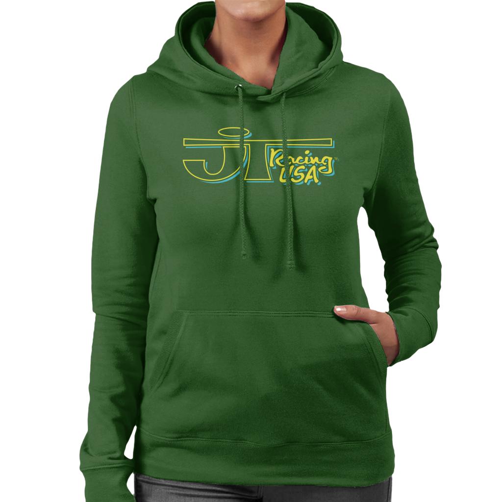 JT Racing Yellow And Blue Logo Women's Hooded Sweatshirt product image 6