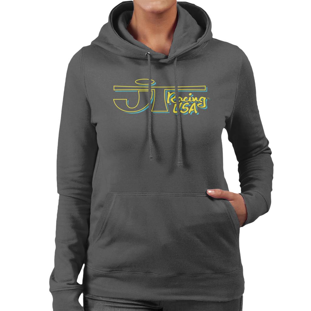 JT Racing Yellow And Blue Logo Women's Hooded Sweatshirt product image 1