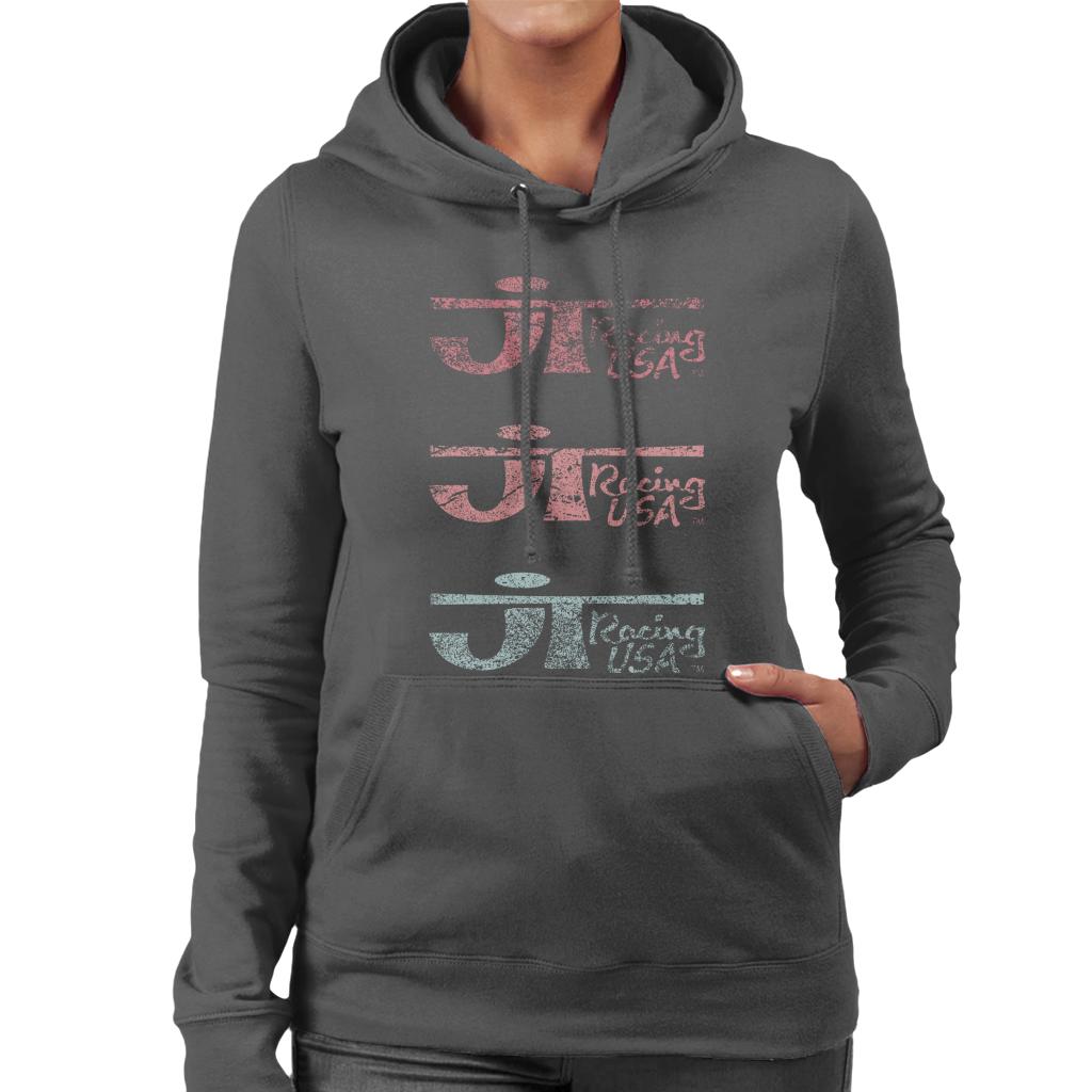 JT Racing Faded Trio Of Logos Women's Hooded Sweatshirt product image 1