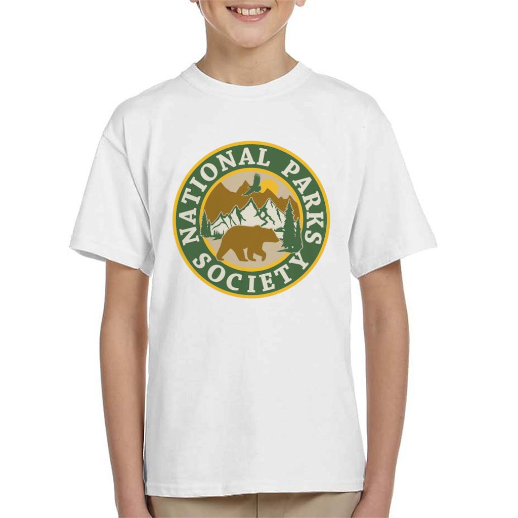 US National Parks Society Bear Roaming Badge Kid's T-Shirt product image 1