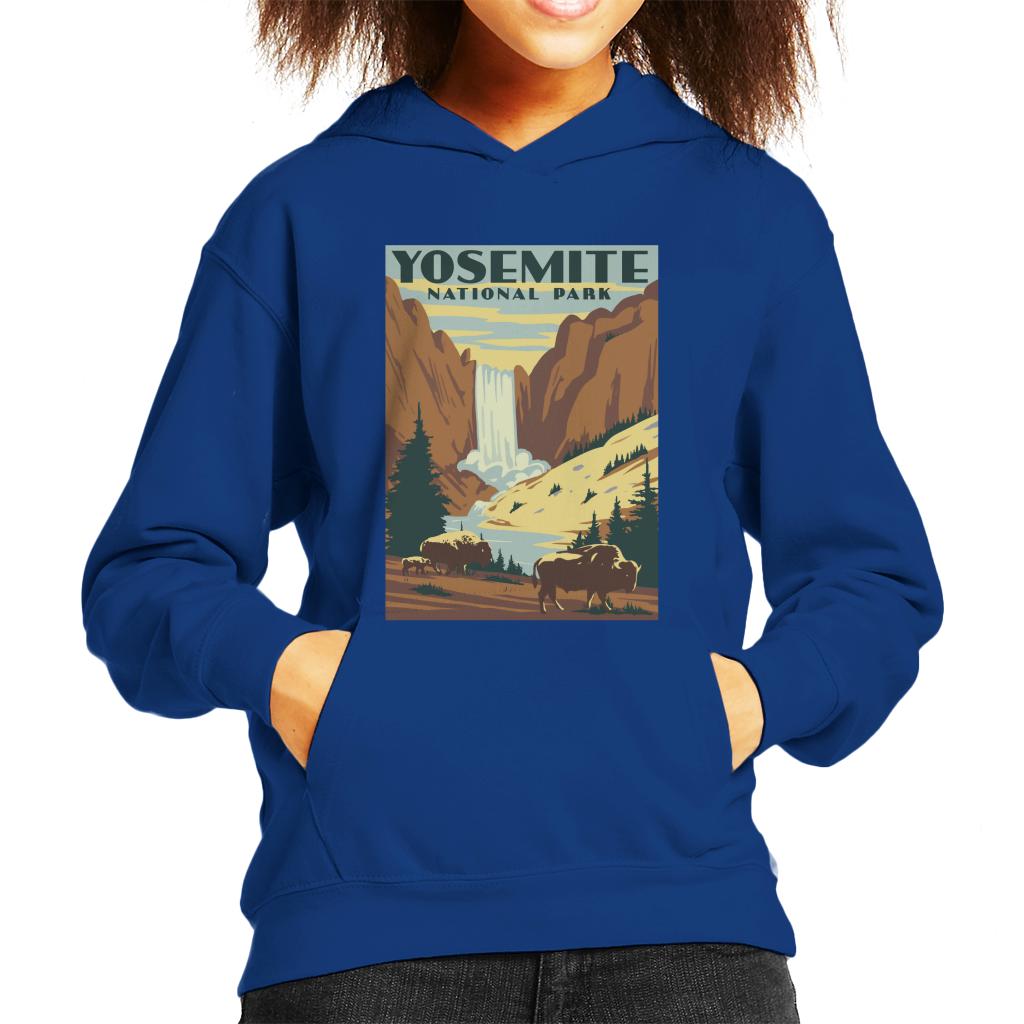 US National Parks Yosemite Waterfall Kid's Hooded Sweatshirt product image 1