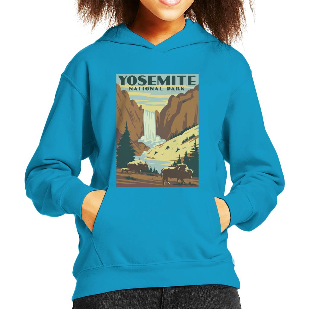 US National Parks Yosemite Waterfall Kid's Hooded Sweatshirt product image 4