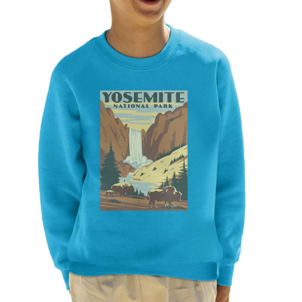 US National Parks Yosemite Waterfall Kid's Sweatshirt product image 4