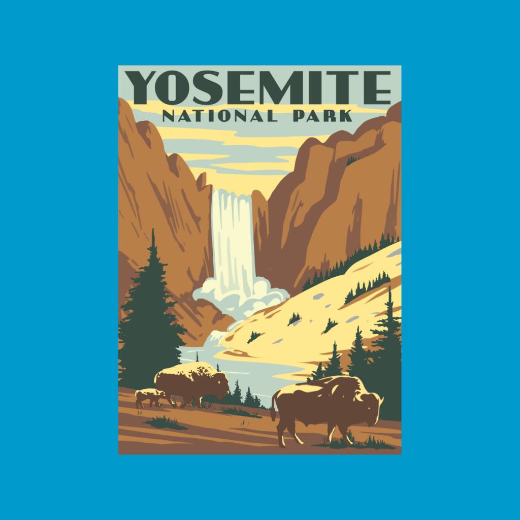 US National Parks Yosemite Waterfall Kid's T-Shirt product image 5