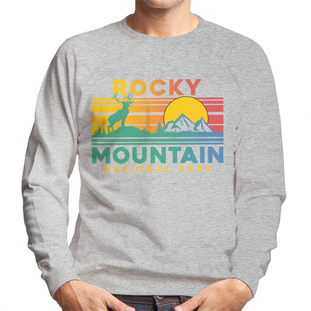 US National Parks Rocky Mountain Sunset Men's Sweatshirt product image 1