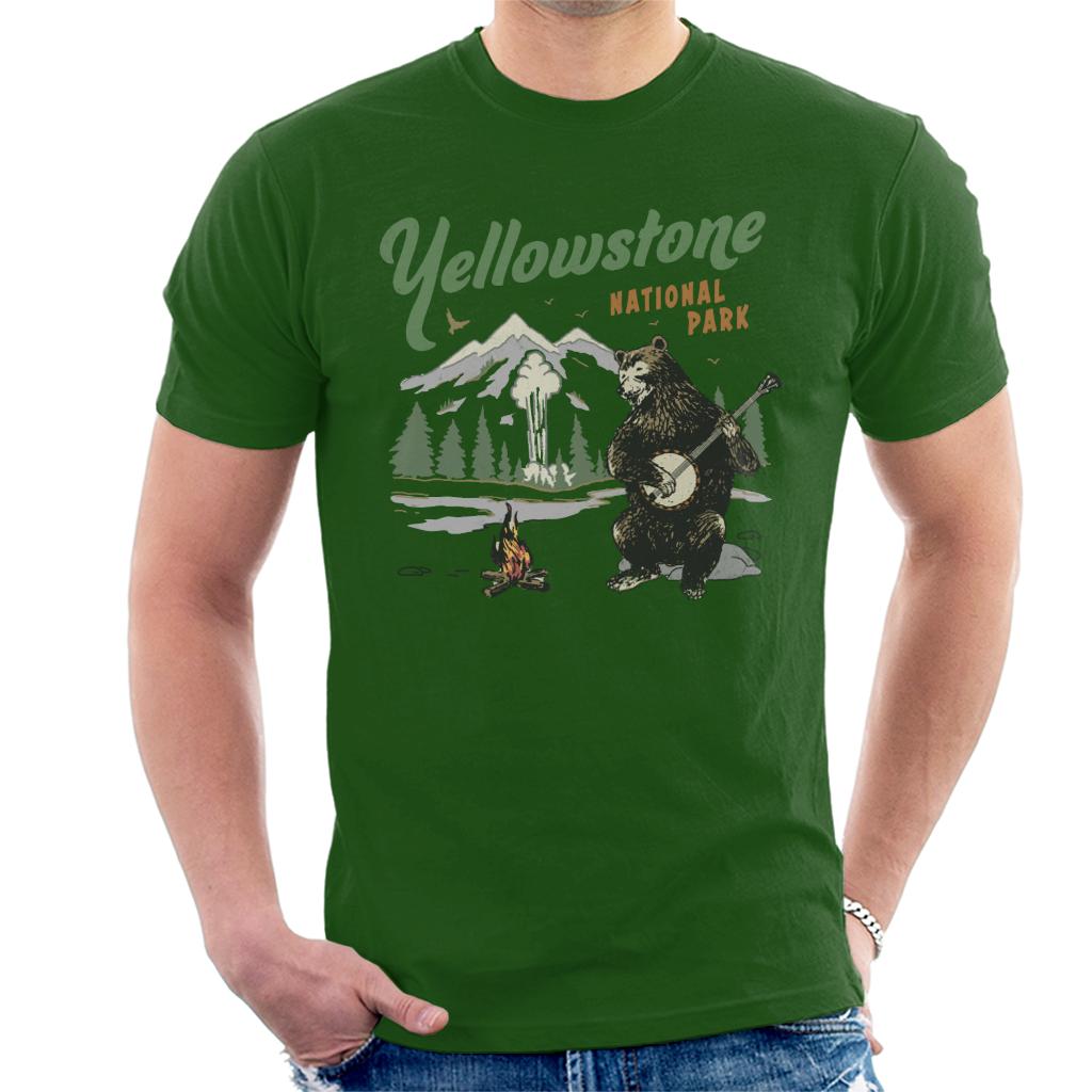 US National Parks Yellowstone Bear Playing Banjo Men's product image 6